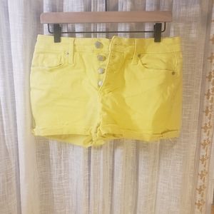 High rise denim shorts